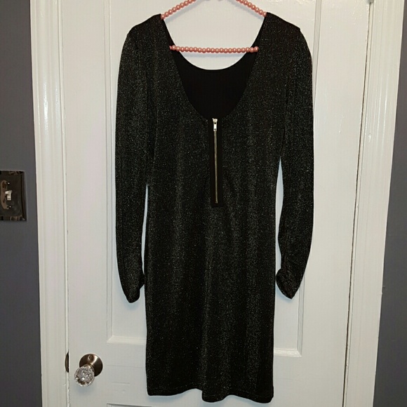 Speechless Black and Gold Mini Dress - Picture 2 of 4